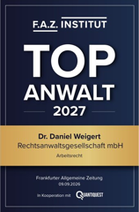 F.A.Z. Institut – Top Anwalt 2027, Dr. Daniel Weigert, Arbeitsrecht
